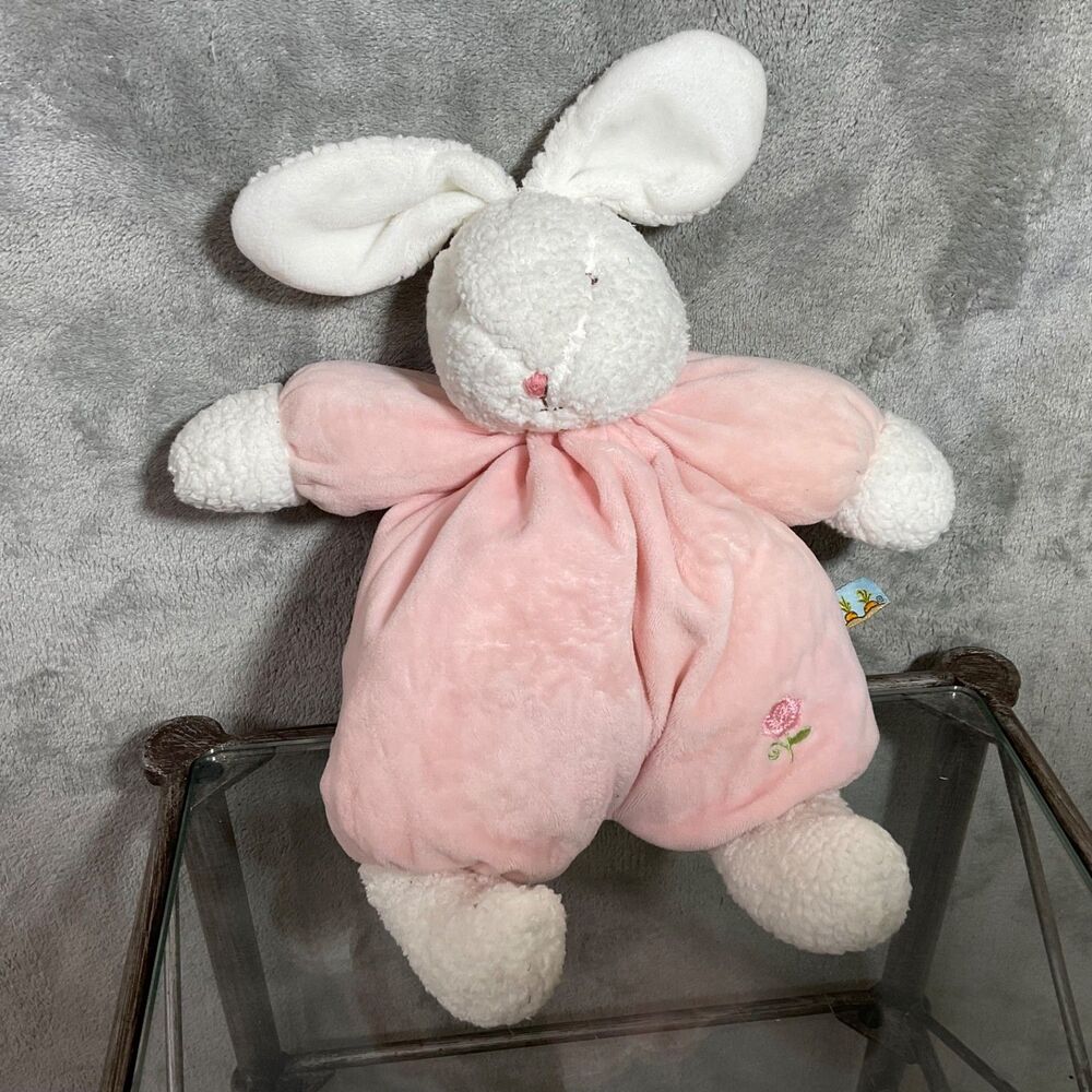 BUNNIES BY The BAY White PINK Baby RABBIT Blossom Stuff Animal Doll